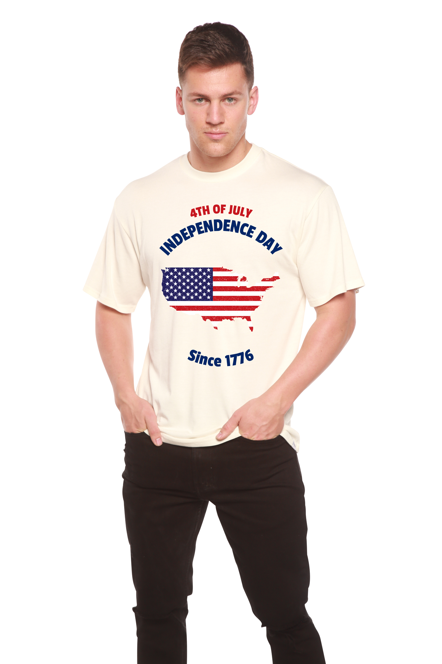 4th of July Men's Bamboo Viscose/Organic Cotton Short Sleeve Graphic T-Shirt