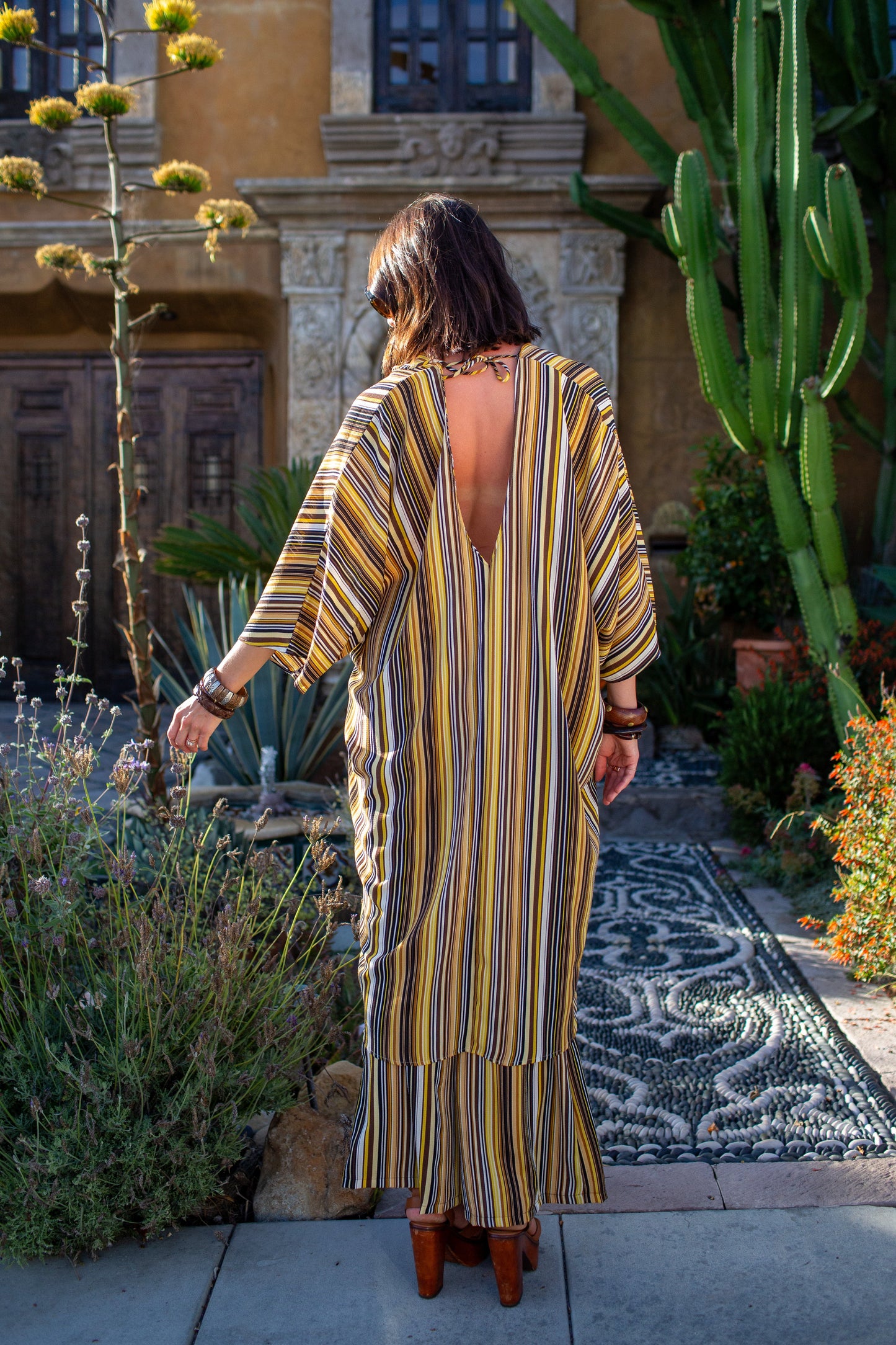 Bank Striped Tunic Caftan Set