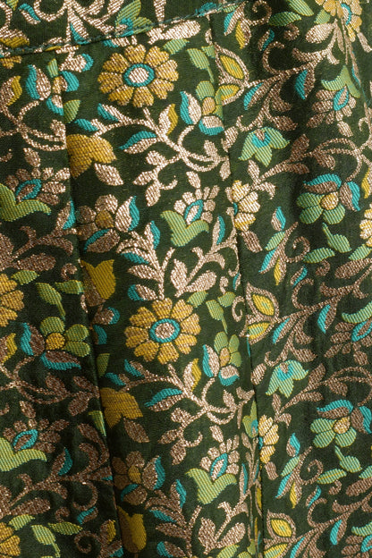 Beryl Green Banarasi Lehenga Choli Set