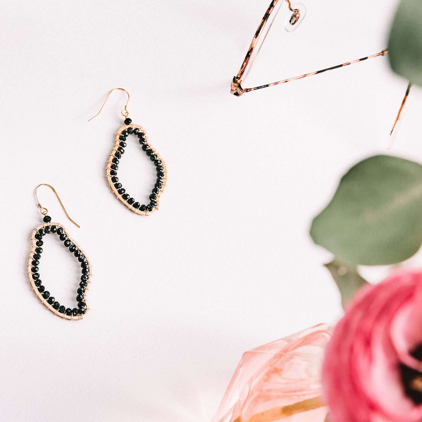 Black Spinel Freestyle Earrings
