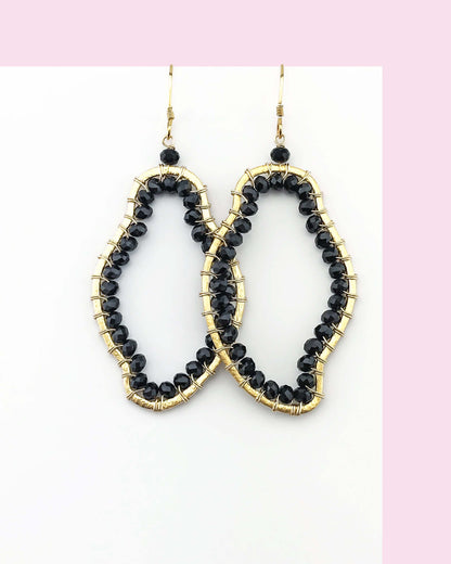 Black Spinel Freestyle Earrings