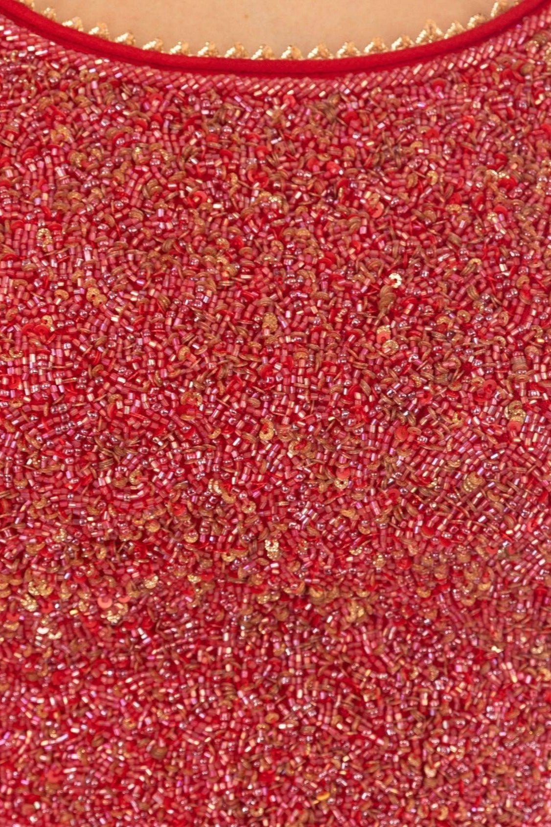 Fiara Red Gown with Drape