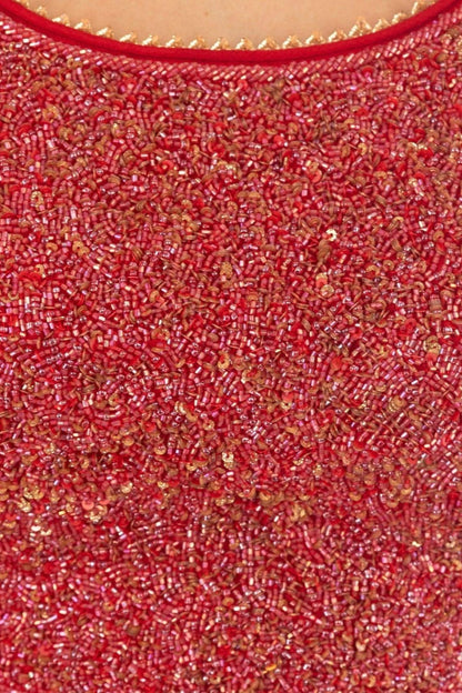 Fiara Red Gown with Drape