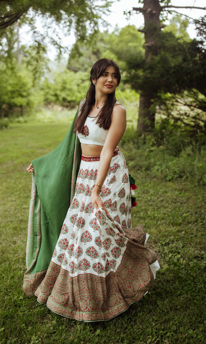 Coco White Gold Embroidered Lehenga Set