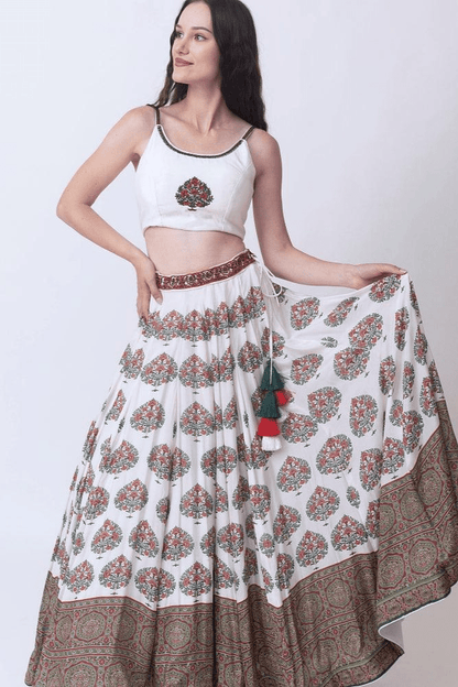 Coco White Gold Embroidered Lehenga Set