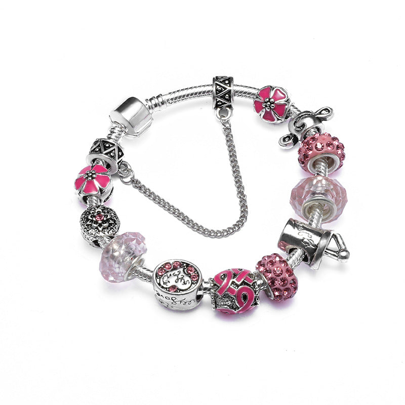 Pink Muranno Charm Bracelet With crystals from Swarovski - The Avenue44