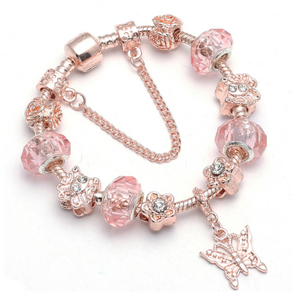 Swarovski Crystal Murano Butterfly Bracelet in 14K Rose Gold - The Avenue44