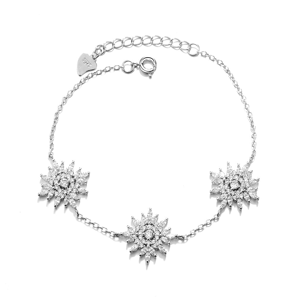 Sterling Silver Starburst Bracelet with Swarovski Crystals - The Avenue44