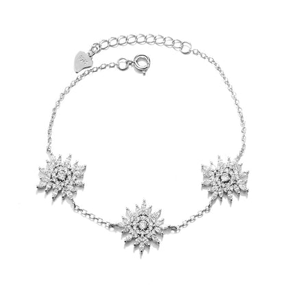 Sterling Silver Starburst Bracelet with Swarovski Crystals - The Avenue44