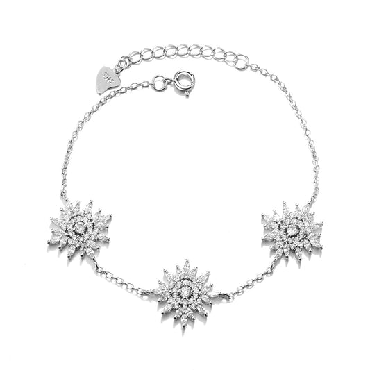 Sterling Silver Starburst Bracelet with Swarovski Crystals - The Avenue44
