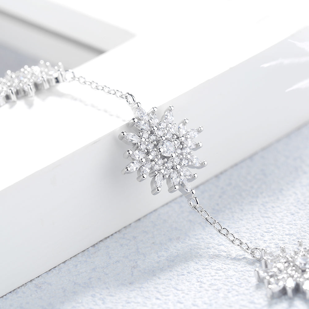 Sterling Silver Starburst Bracelet with Swarovski Crystals - The Avenue44