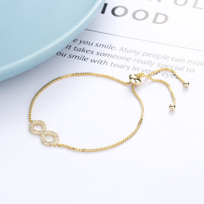 Adjustable Box Chain Tennis Bracelet with Infinity Pendant - The Avenue44
