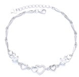 Silver-Tone Heart Braclet with Preciosa crystals - The Avenue44