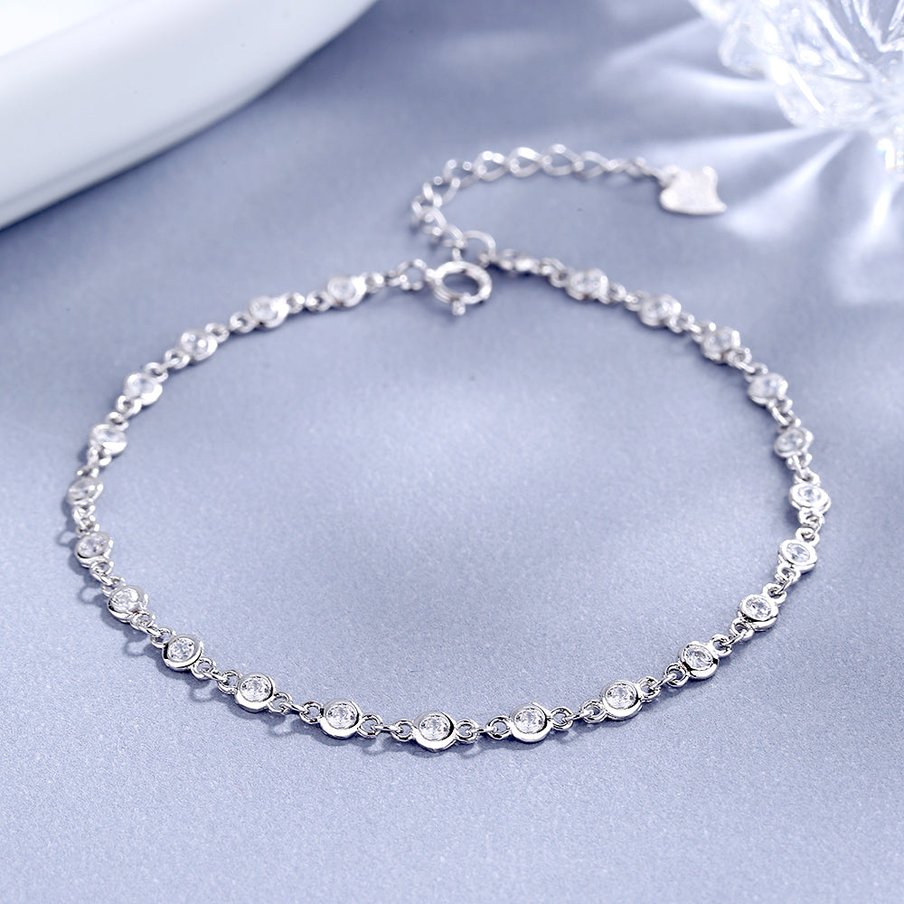 Sterling Silver Station Bracelet with crystals from Swarovski - The Avenue44