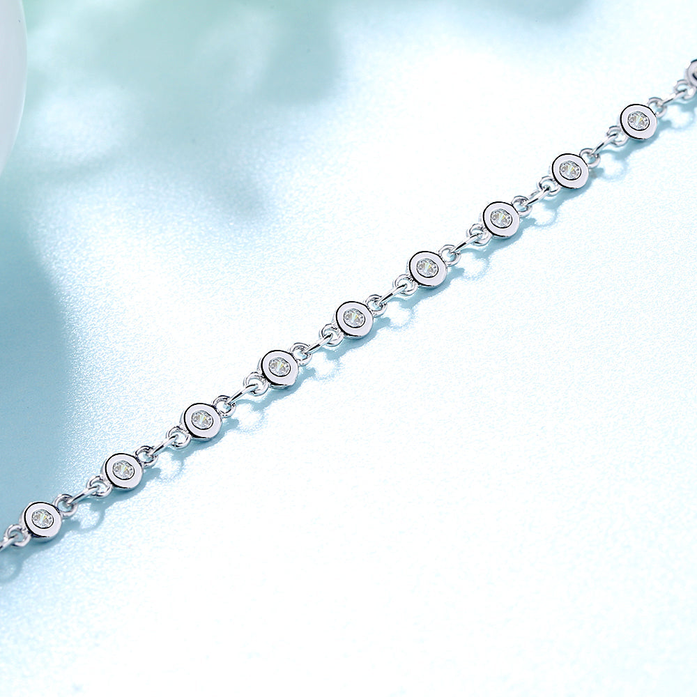 Sterling Silver Station Bracelet with crystals from Swarovski - The Avenue44