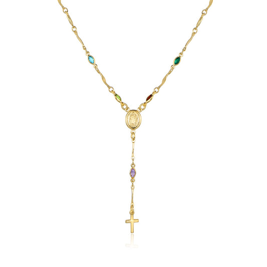 18K Gold Filled Rosary Necklace - The Avenue44
