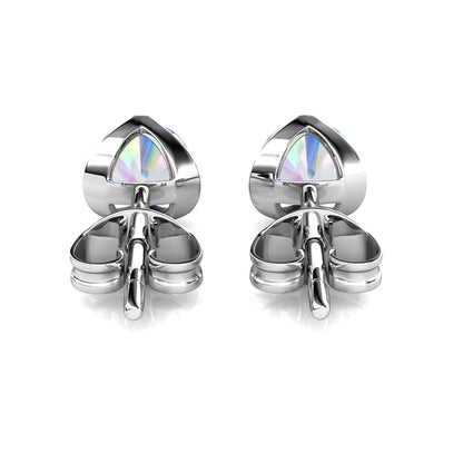 18K White Gold over Sterling Silver Floating Halo Stud Earring with crystals from Swarovski - The Avenue44