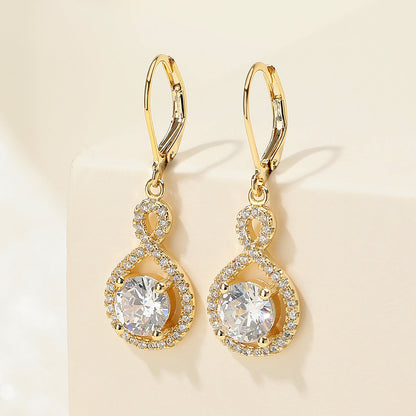 18K Gold Infinity Leverback earrings - The Avenue44