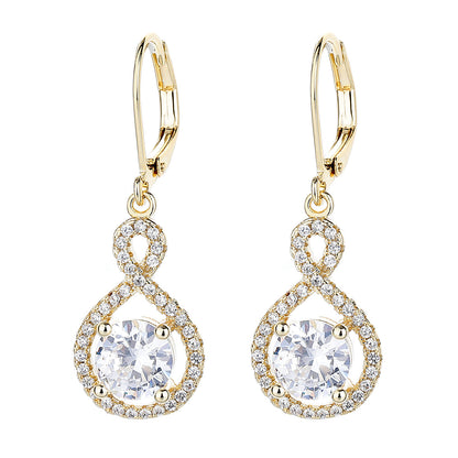 18K Gold Infinity Leverback earrings - The Avenue44