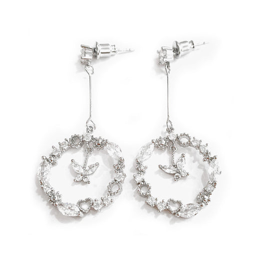 14K Gold Open Butterfly Drop Earring with crystals from Swarovski - The Avenue44
