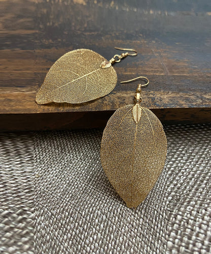 Handmade Natural Leaf Earrings - The Avenue44