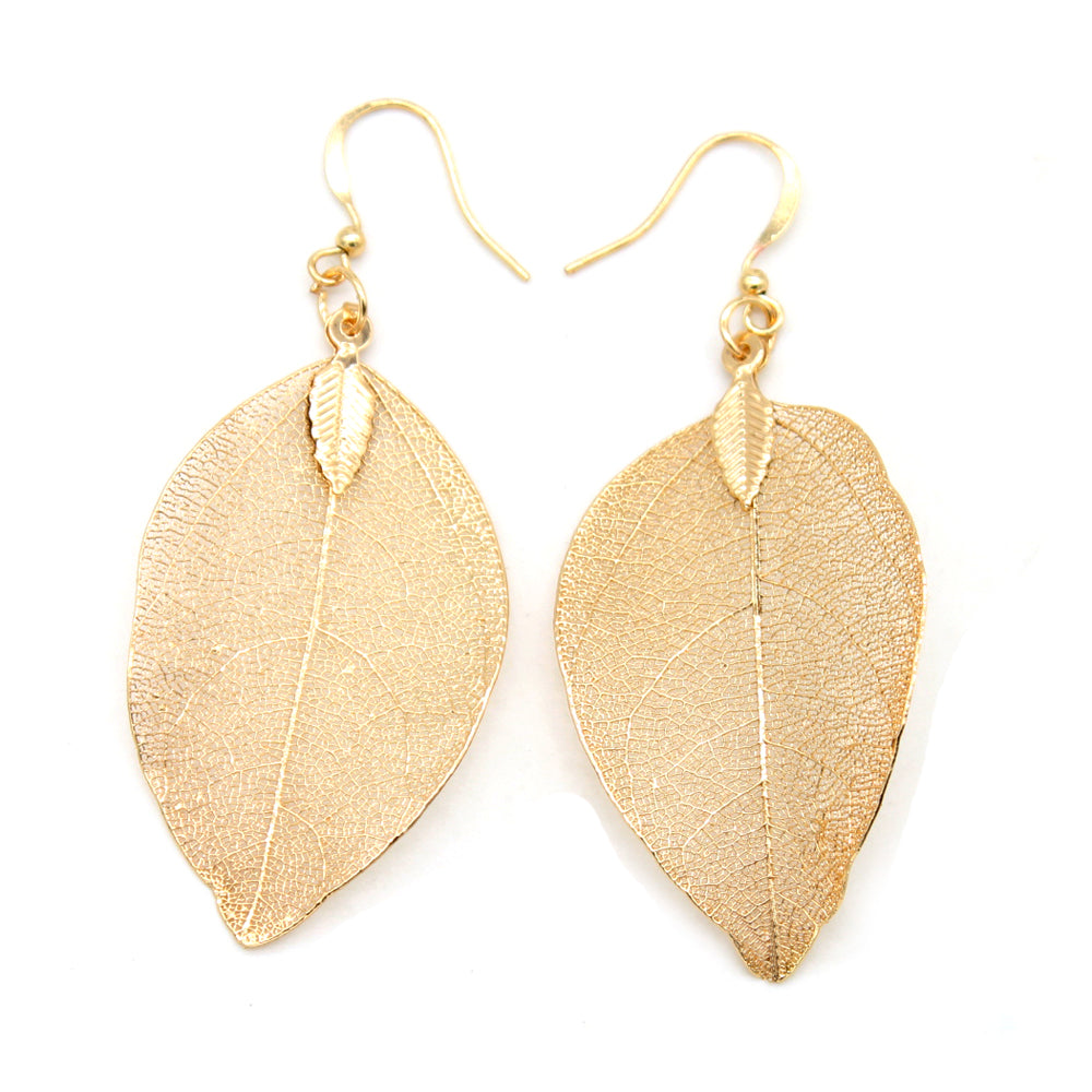 Handmade Natural Leaf Earrings - The Avenue44