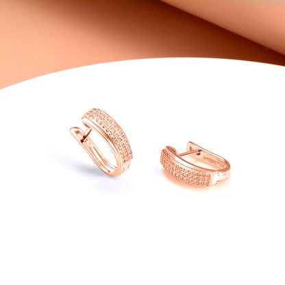 Crystal Huggie Earrings in 18k White Gold - The Avenue44