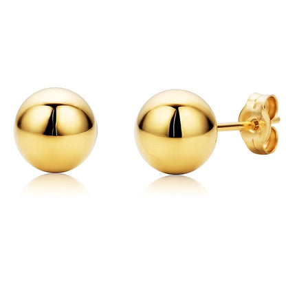 Amy and Annette 14K Gold Ball Stud Earrings - The Avenue44
