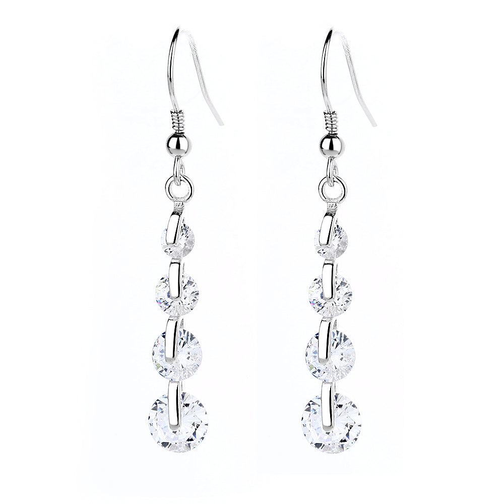 Sterling Silver Drop Earrings with Swarovski Crystal - The Avenue44