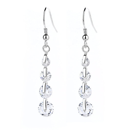 Sterling Silver Drop Earrings with Swarovski Crystal - The Avenue44
