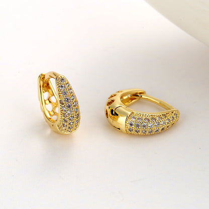 Sterling Silver Heart Filigree Huggie with Swarovski Crystals - The Avenue44