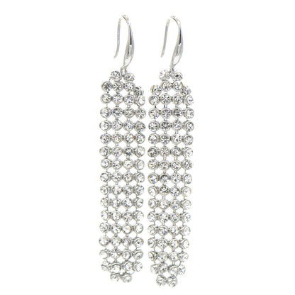 Mesh Swarovski Crystal Drop and Dangle Earrings in 14K White Gold - The Avenue44