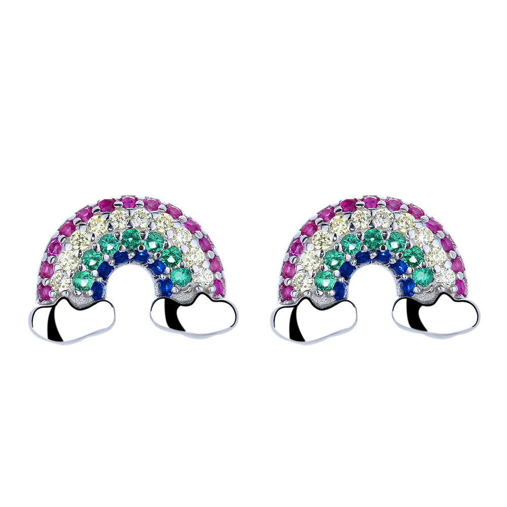 Sterling Silver Rainbow Earrings with Swarovski Crystals - The Avenue44