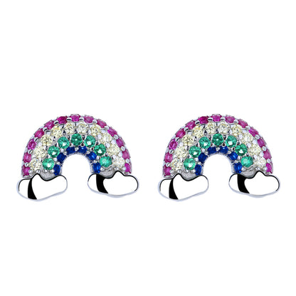 Sterling Silver Rainbow Earrings with Swarovski Crystals - The Avenue44