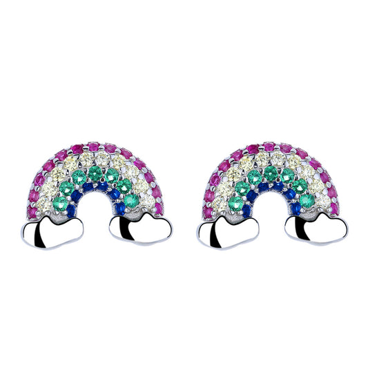 Sterling Silver Rainbow Earrings with Swarovski Crystals - The Avenue44