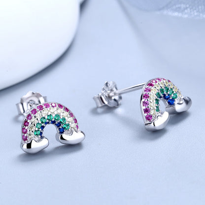 Sterling Silver Rainbow Earrings with Swarovski Crystals - The Avenue44