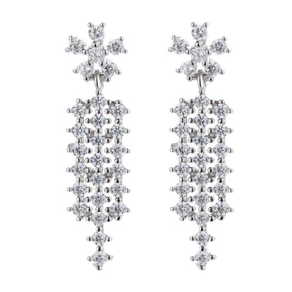 Sterling Silver Drop earring with crystals from Swarovski - The Avenue44