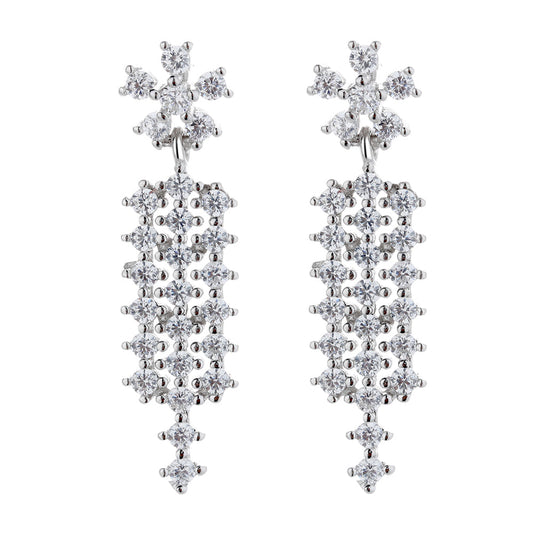 Sterling Silver Drop earring with crystals from Swarovski - The Avenue44