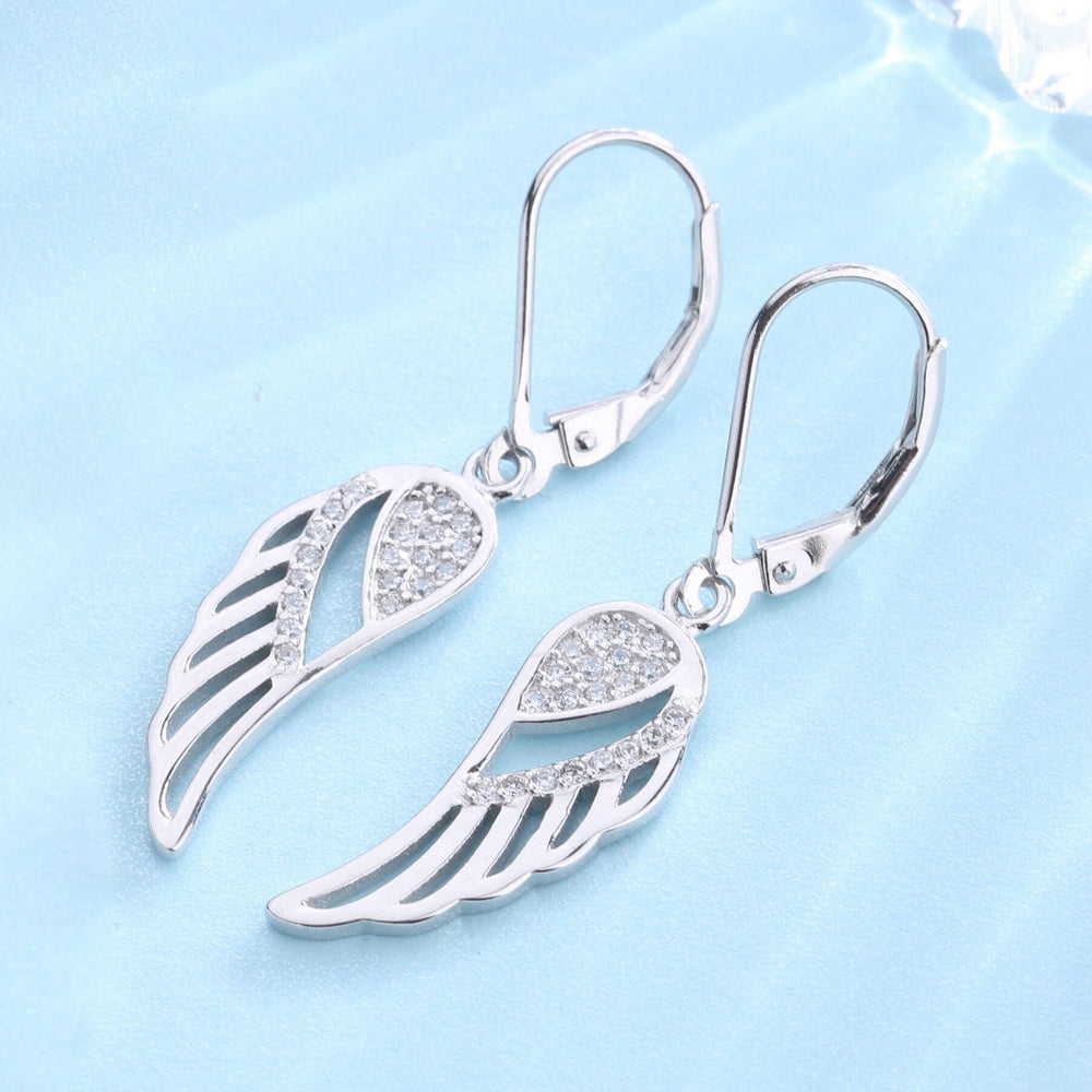 Sterling Silver Leverback Angel Earring with crystals from Swarovski - The Avenue44