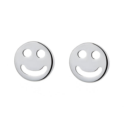 14K Gold or Sterling Silver Smiley Face Earring - The Avenue44