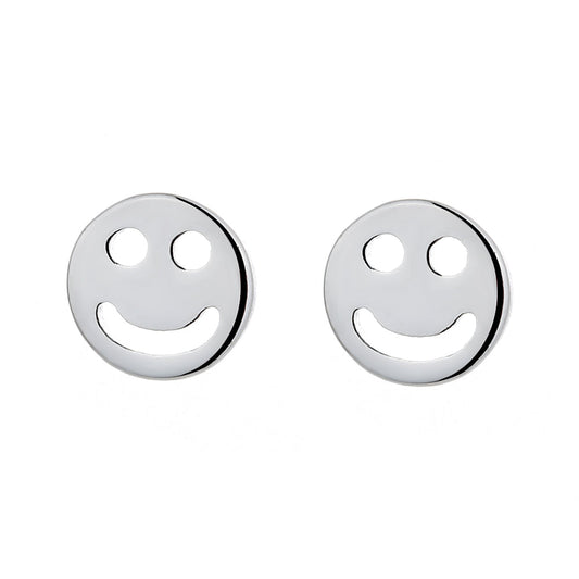 14K Gold or Sterling Silver Smiley Face Earring - The Avenue44