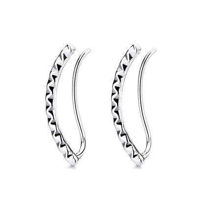 Rhodium Hammered Earring Crawlers - The Avenue44