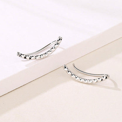 Rhodium Hammered Earring Crawlers - The Avenue44
