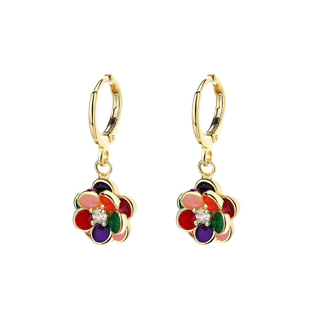 Preciosa Crystal & 14k Gold-Plated Floral Leverback Drop Earrings - The Avenue44
