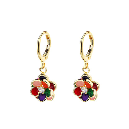Preciosa Crystal & 14k Gold-Plated Floral Leverback Drop Earrings - The Avenue44
