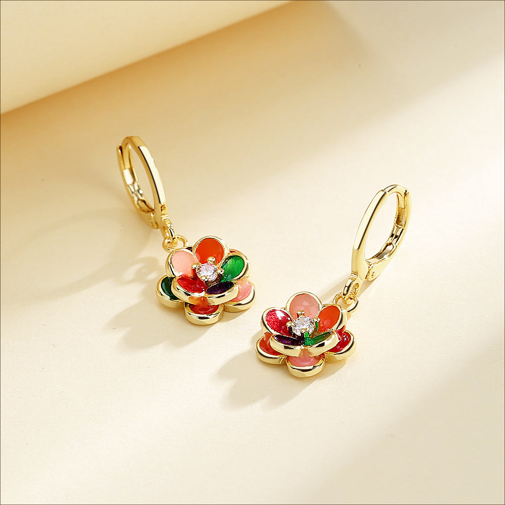 Preciosa Crystal & 14k Gold-Plated Floral Leverback Drop Earrings - The Avenue44