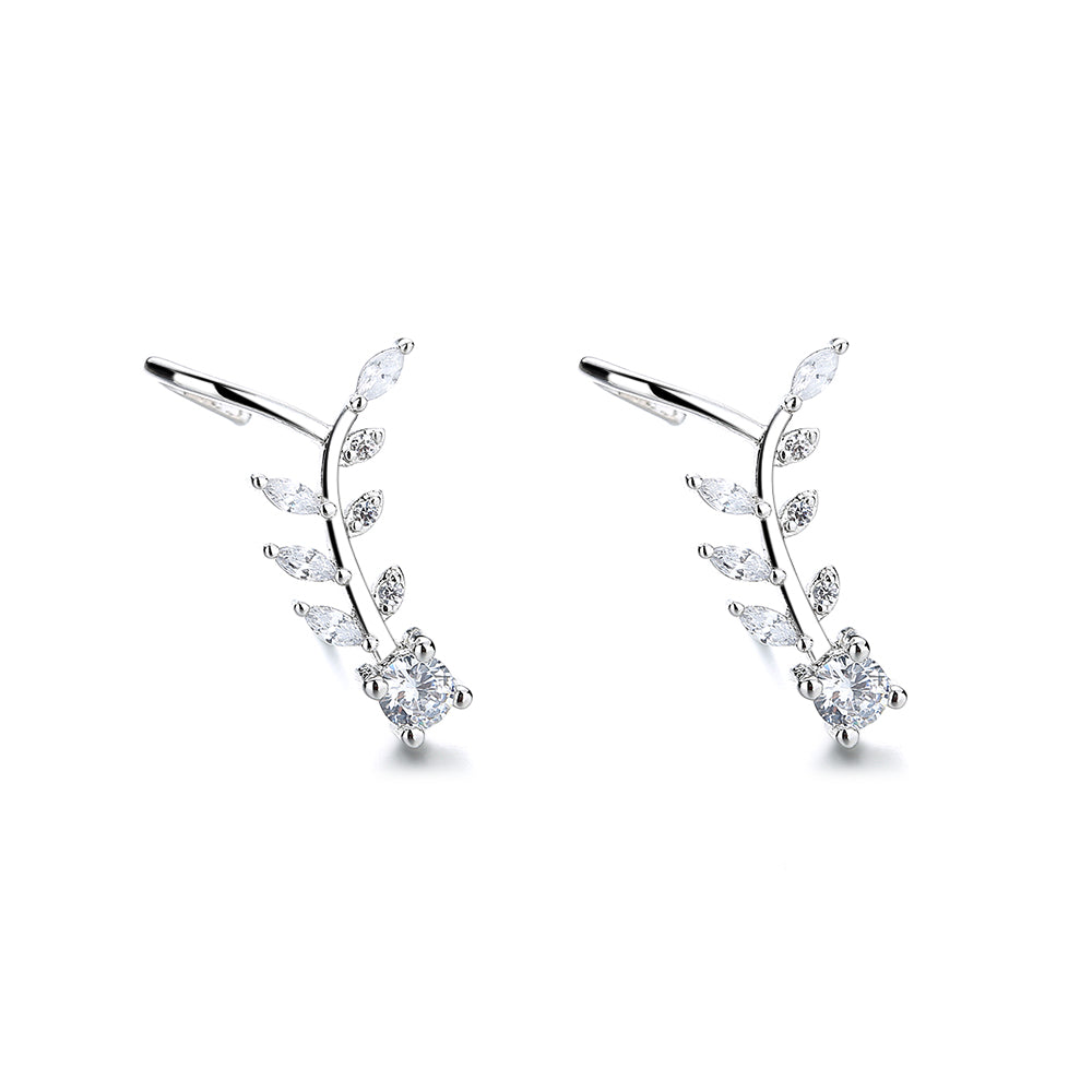 18K White Gold Cuff Climber Earring with crystals from Swarovski - The Avenue44