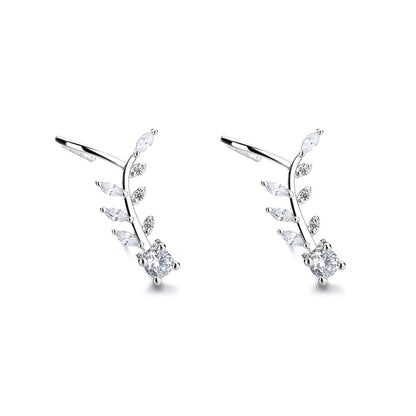 18K White Gold Cuff Climber Earring with crystals from Swarovski - The Avenue44