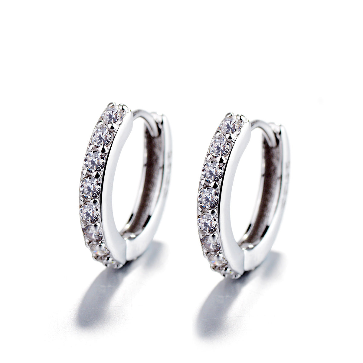 Sterling Silver Multi-Color Huggie Hoop Earring with Swarovski crystal - The Avenue44