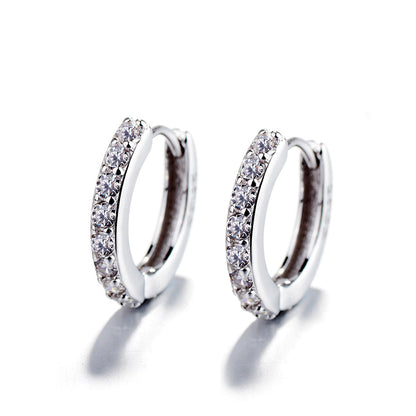 Sterling Silver Multi-Color Huggie Hoop Earring with Swarovski crystal - The Avenue44